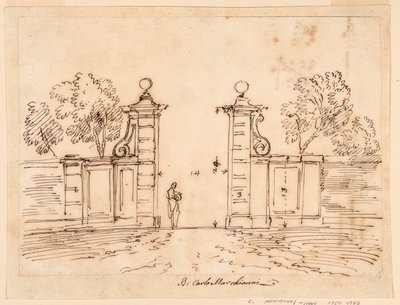 Entwurf für ein Tor einer Villa, 1750–55 von Carlo Marchionni