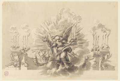 Zeichnung, Entwurf für eine zeremonielle Dekoration, ca. 1760 von Carlo Marchionni