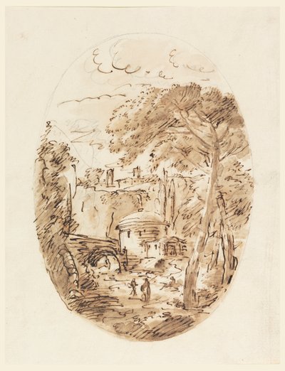 Landschaft mit Reiter und Brücke von Carlo Marchionni