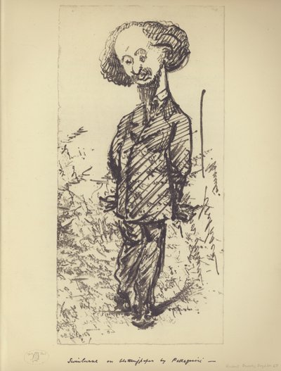 Swinburne auf Löschpapier (Karikatur des englischen Autors Algernon Charles Swinburne) von Carlo Pellegrini