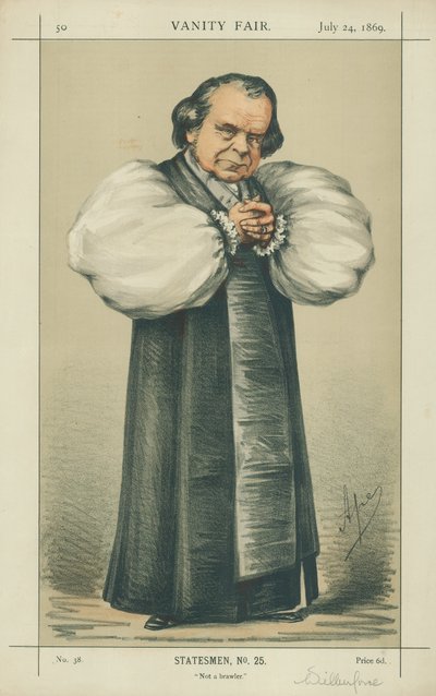 Der Bischof von Oxford, Kein Raufbold, 24. Juli 1869, Vanity Fair Karikatur von Carlo Pellegrini