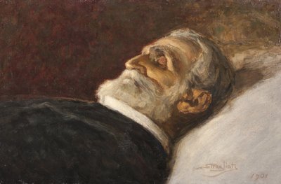 Der Komponist Giuseppe Verdi auf seinem Sterbebett von Carlo Stragliati