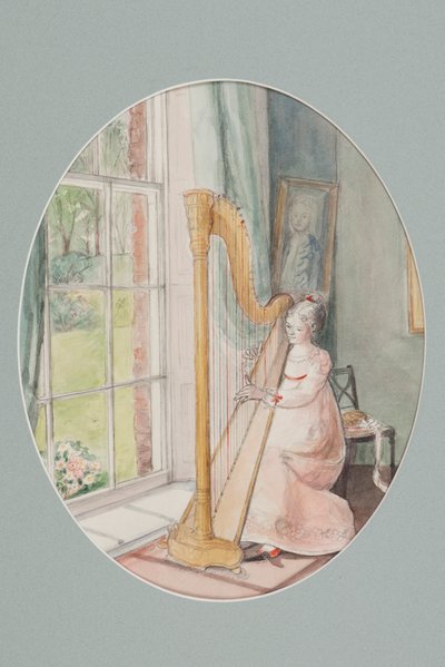 Eine junge Frau mit einer Harfe, 2009 von Caroline Hervey Bathurst