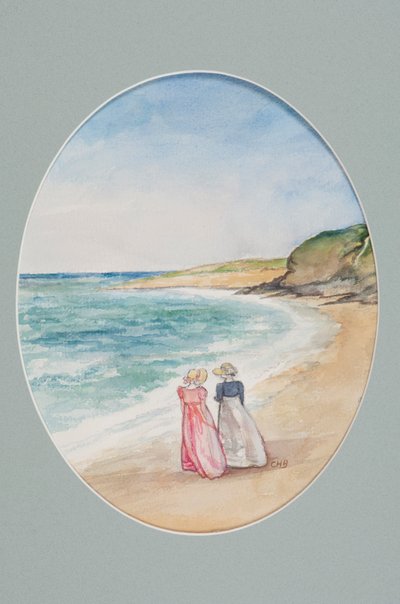 Anne & Henrietta spazieren zum Meer, 2006 von Caroline Hervey Bathurst