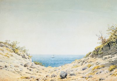 Blick durch eine Ufersenkung auf das Meer von Caspar David Friedrich