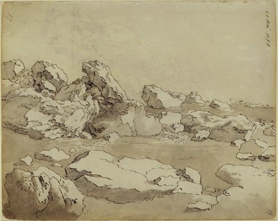 Felsenstudien, nebeneinander liegende Blöcke von Caspar David Friedrich
