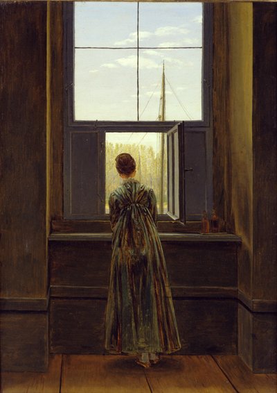 Frau am Fenster von Caspar David Friedrich
