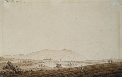 Landschaft in Böhmen mit Blick auf den Jeschken, 1803 von Caspar David Friedrich