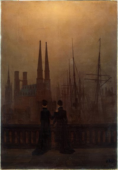 Nächtlicher Hafen von Caspar David Friedrich