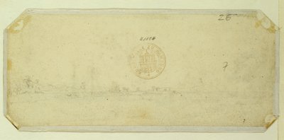 Skizze einer Landschaft von der Rückseite eines Gemäldes von Caspar David Friedrich