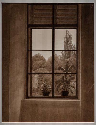 Fenster mit Blick auf einen Park von Caspar David Friedrich