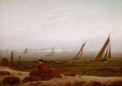 Frau am Strand von Rügen von Caspar David Friedrich