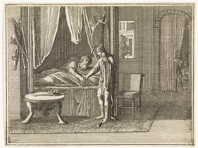 David gibt Salomo auf seinem Sterbebett seine letzten Ermahnungen von Caspar Luyken