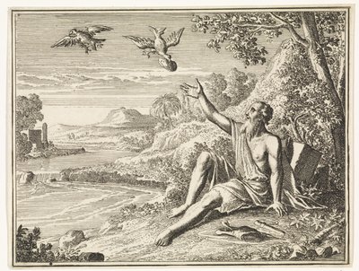 Elia von den Raben gefüttert von Caspar Luyken