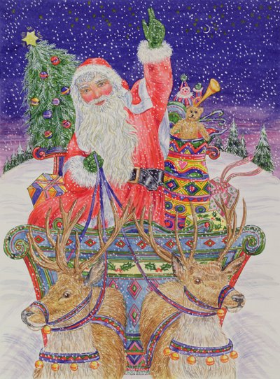 Weihnachtsmann macht sich an Heiligabend auf den Weg von Catherine Bradbury