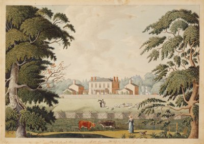 Belle Vue, der Sitz von Robert Reynolds, Esquire, von Osten gesehen von Catherine Reynolds
