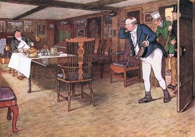 Am Tisch saß Mr. Tupman, der nicht wie ein Mann aussah, der diese Welt verlassen hatte von Cecil Charles Windsor Aldin