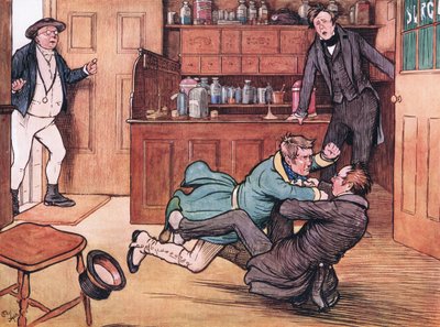 Er schlug Mr. Benjamin Allen zu Boden von Cecil Charles Windsor Aldin
