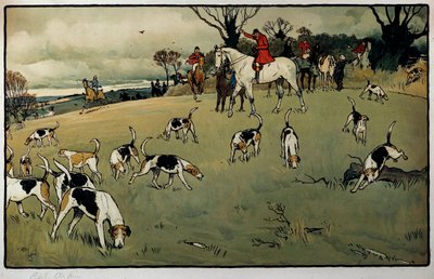 Jagdszene, eine Spur von Cecil Charles Windsor Aldin