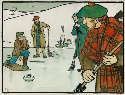 Alte englische Sportarten und Spiele: Curling von Cecil Charles Windsor Aldin