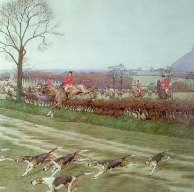 The Cheshire - weg von Tattenhall, 1912 (Detail) von Cecil Charles Windsor Aldin