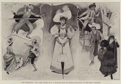 Der Häuptling, Neue Komische Oper von F. C. Burnard und Sir Arthur Sullivan, im Savoy Theatre von Cecil Charles Windsor Aldin