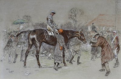 Den Gewinner führen, während die Buchmacher jubelten, ca. 1920-25 von Cecil Charles Windsor Aldin