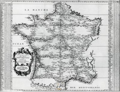 Karte von Frankreich, von Giovanni Domenico Maraldi (1709-1788) und Cesar-Francois Cassini de Thury oder Cassini III (1714-1784), Frankreich von Cesar Francois Cassini de Thury