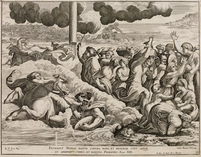 Die Israeliten überqueren das Rote Meer nach einem Fresko von Raffael von Cesare Fantetti