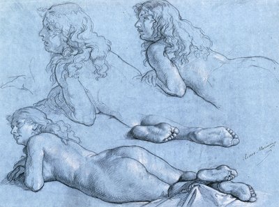 Studien eines liegenden Aktes, von hinten gesehen von Cesare Mariani