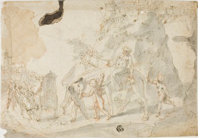 Triumph des Bacchus mit betrunkenem Silenus auf Esel von Cesare Pollini