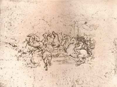 Kopie eines Teils des Cartoons der Schlacht von Anghiari, um 1505-1523, 1883 von Cesare da Sesto