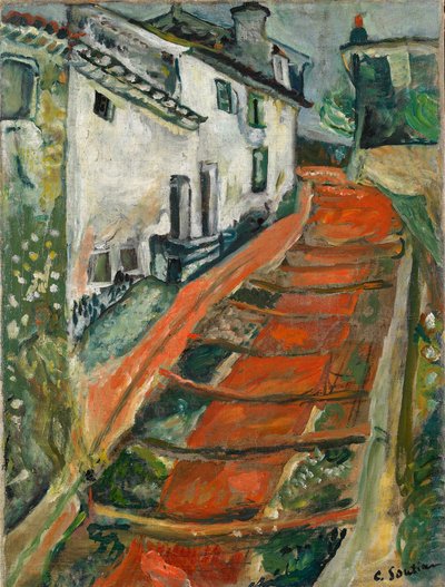 Die rote Treppe in Cagnes, ca. 1923 von Chaim Soutine