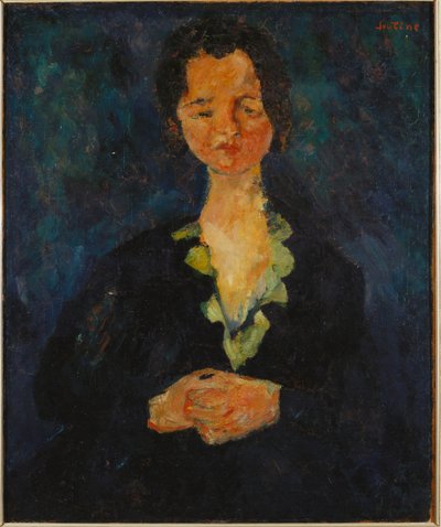 Porträt einer Frau mit blauem Hintergrund, 1927 von Chaim Soutine