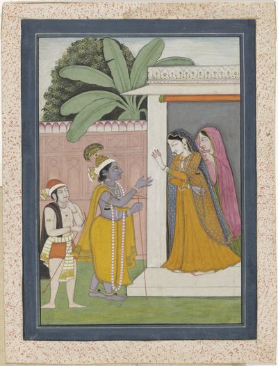 Radha gibt Krishna seine Flöte nicht zurück von Chajju (attributed to)