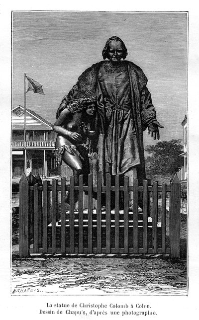 Christoph Kolumbus Statue, Colón, Panama, 19. Jahrhundert von Chapuis
