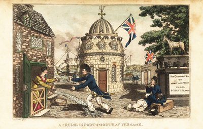 Johnny Newcome besucht während eines Landurlaubs Poll Raffle, eine Prostituierte in Prospect Row von Charles (c.1797 1850) (after) Williams