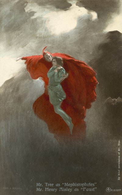 Herbert Beerbohn Tree als Mephistopheles und Henry Ainley als Faust von Charles A. Buchel