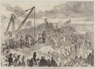Zeremonie der Grundsteinlegung des Wallace-Denkmals auf der Abbey Craig, Stirling von Charles Altamont Doyle