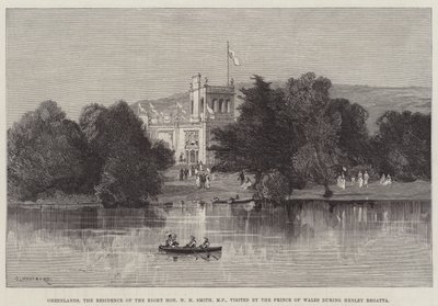 Greenlands, die Residenz des ehrenwerten W H Smith, MP, besucht vom Prinzen von Wales während der Henley-Regatta von Charles Auguste Loye