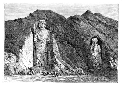 Kolossale Idole, Oberes Bamlan-Tal, Afghanistan von Charles Barbant