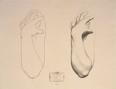Gebogener Arm einer Frau, Tafel 22 aus Cours de Dessin Band I, Modeles dapres la bosse, c.1868 von Charles Bargue