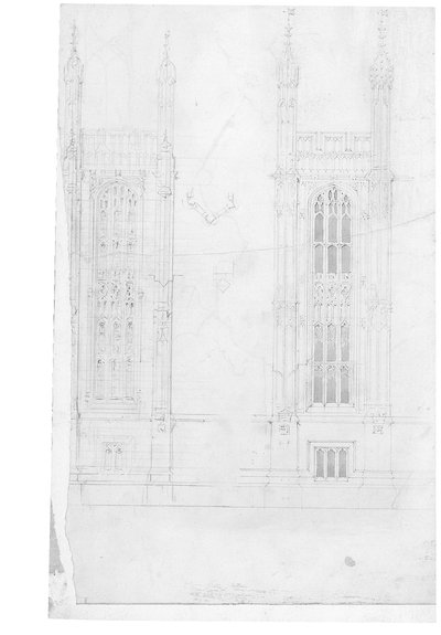 Zeichnung für die Houses of Parliament von Charles Barry