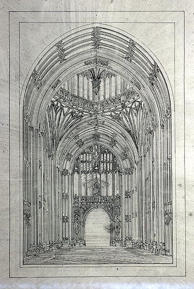 Eingang zum House of Lords, aus einem Ordner mit Zeichnungen des New Palace of Westminster von Charles Barry