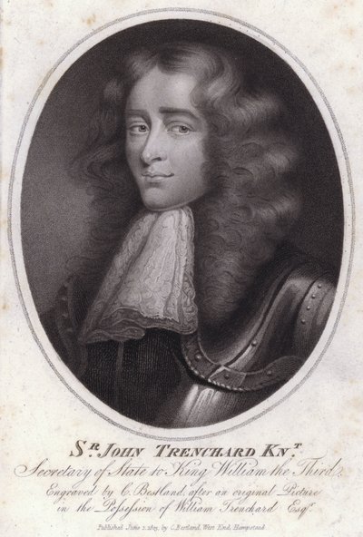 Sir John Trenchard, englischer Politiker und Staatssekretär für das Nordministerium unter König Wilhelm III. von Charles Bestland