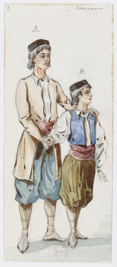 Holmès - La montagne noire - Kostümentwürfe von Charles Bianchini - 02. Petits garçons von Charles Bianchini