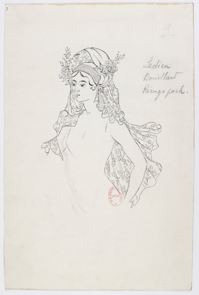 Holmès - La montagne noire - Kostümentwürfe von Charles Bianchini - 03(b). Ledieu, Bouillard, Reingspach, (choeur dames) von Charles Bianchini