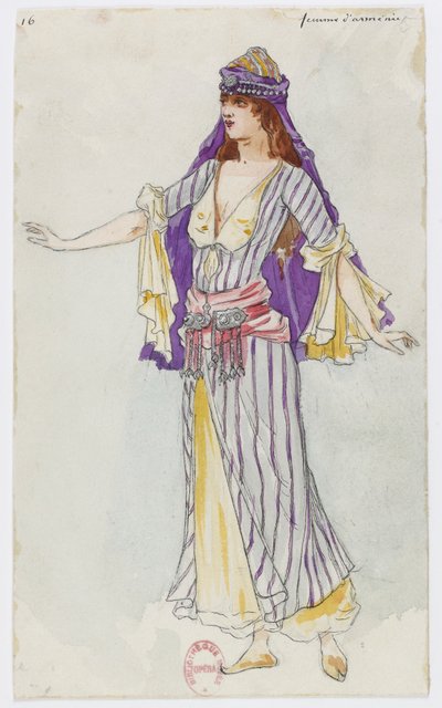 Holmès - La montagne noire - Kostümentwürfe von Charles Bianchini - 16. Frau aus Armenien von Charles Bianchini