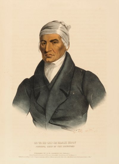 CA-TA-HE-CAS-SA-SCHWARZER HUF. HAUPTCHIEF DER SHAWANOES., aus Geschichte der Indianerstämme Nordamerikas von Charles Bird King