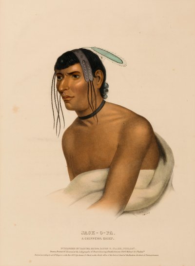 JACK-O-PA. EIN CHIPPEWA-HÄUPTLING, aus der Geschichte der Indianerstämme Nordamerikas von Charles Bird King